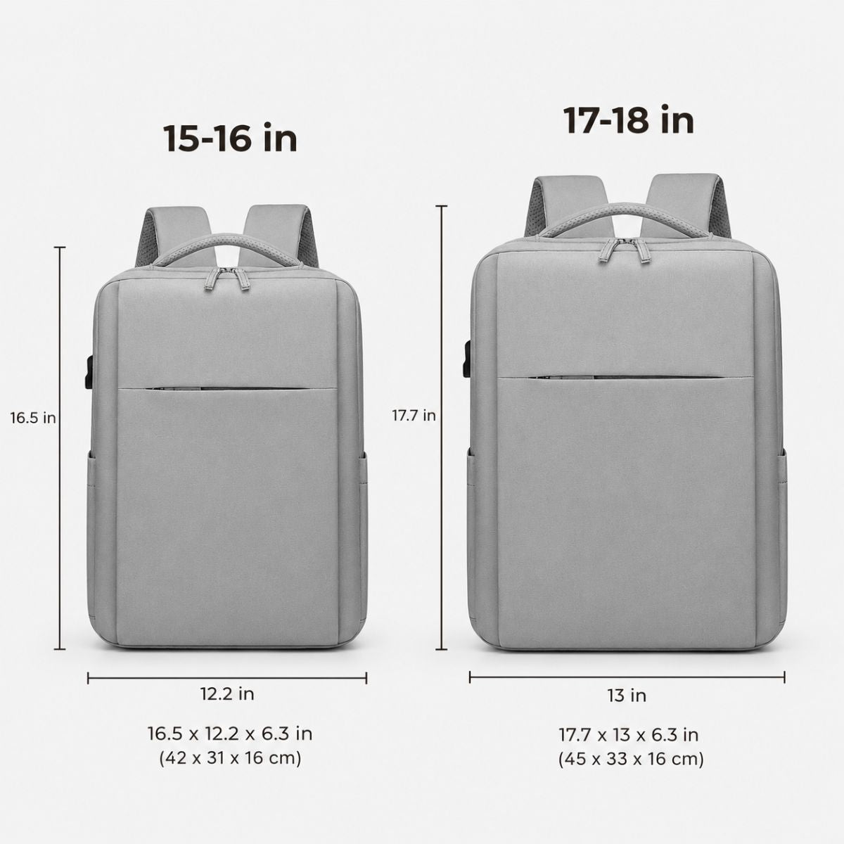 Size chart for DRAYTON Shockproof Everyday Backpack