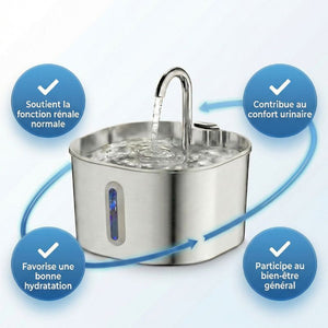 Fontaine à eau pour chat Inox 2,2L | AQUALINE