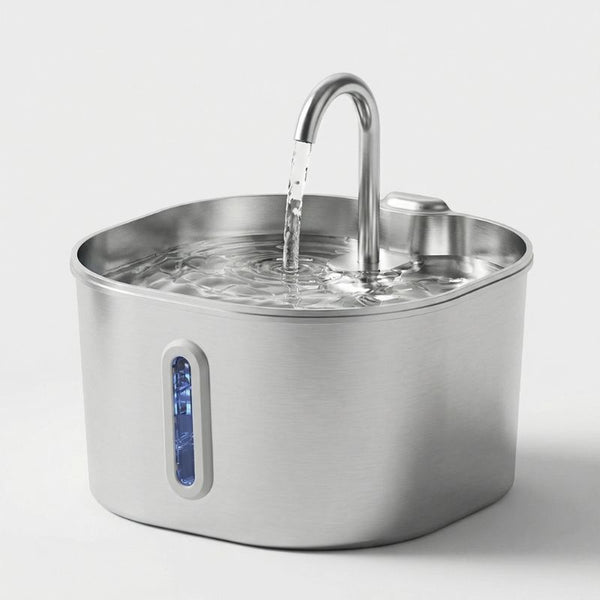 Fontaine à eau pour chat Inox 2,2L | AQUALINE