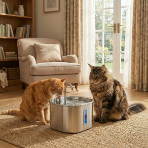 Fontaine à eau pour chat Inox 2,2L | AQUALINE