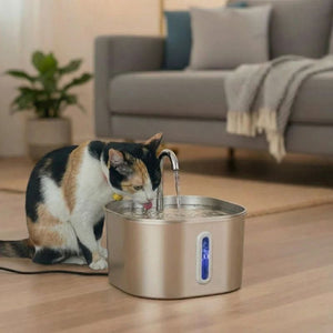 Fontaine à eau pour chat Inox 2,2L | AQUALINE